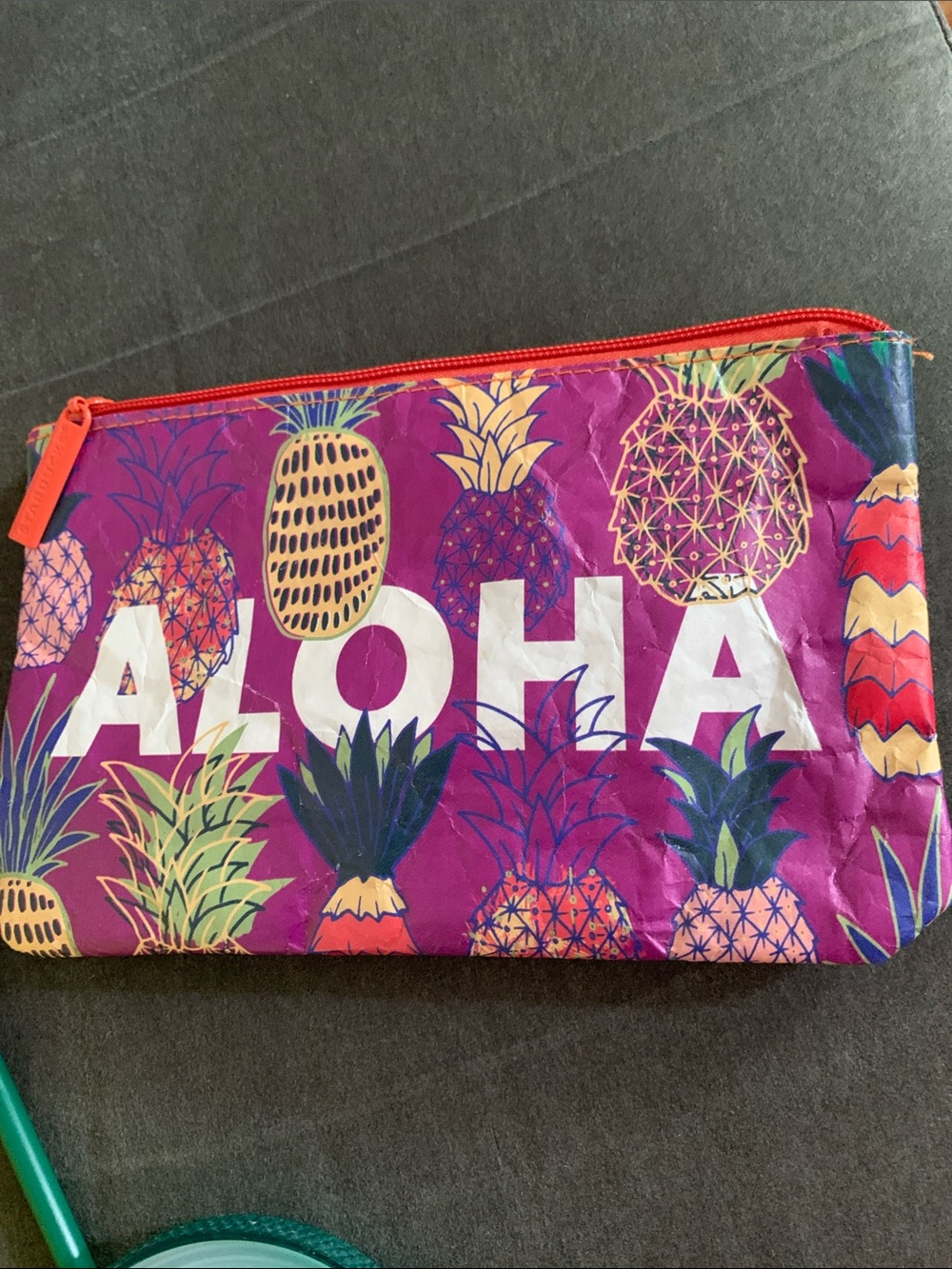 3pc Starbucks Yellow Studded Tumbler with Tropical Aloha Pouch&keychain - Picture 7 of 10